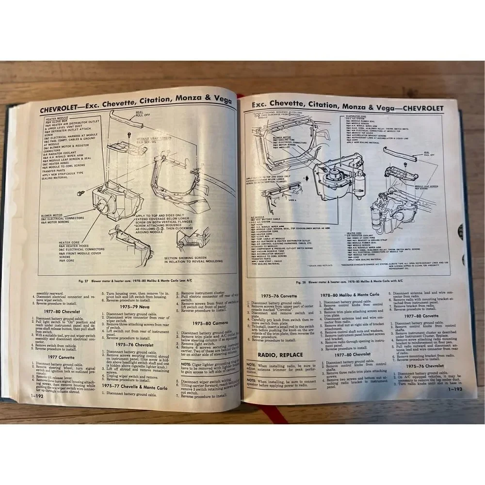 Motor Auto Repair Manual 1980 43rd Edition Hardback-1st PRINTING
